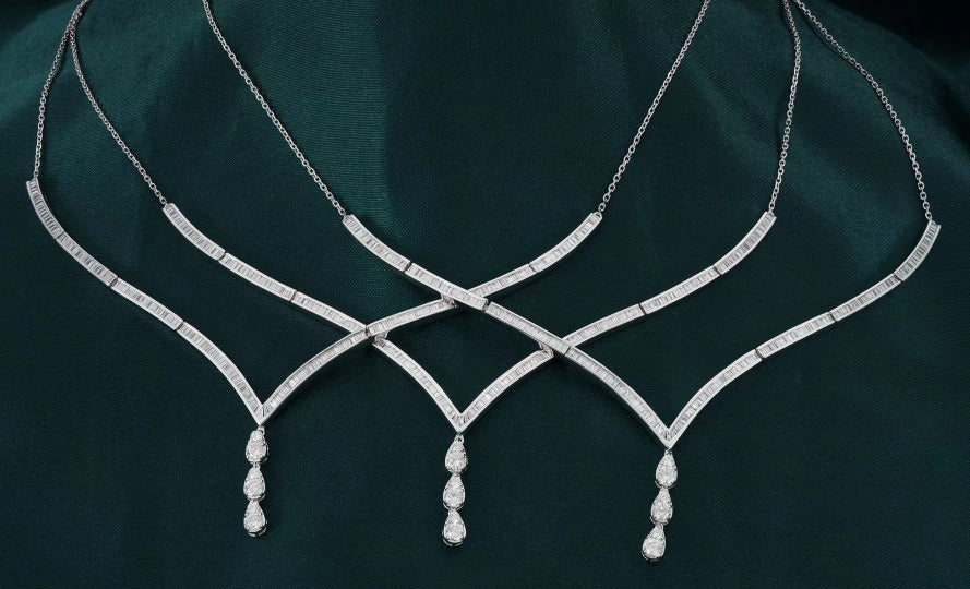 Seagull Pendant Necklace with Diamonds - Unique Jewelry Piece - White Diamond Necklace