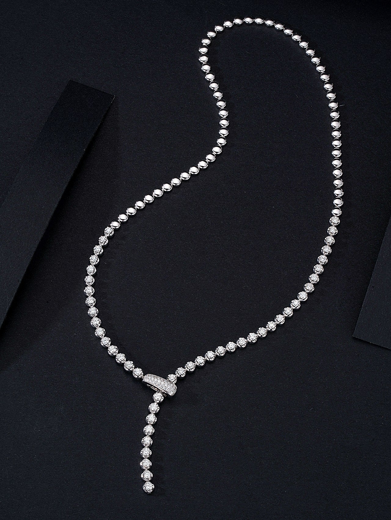 Sparkling Bubble Design Pendant Necklace - Premium Jewelry - White Diamond Necklace