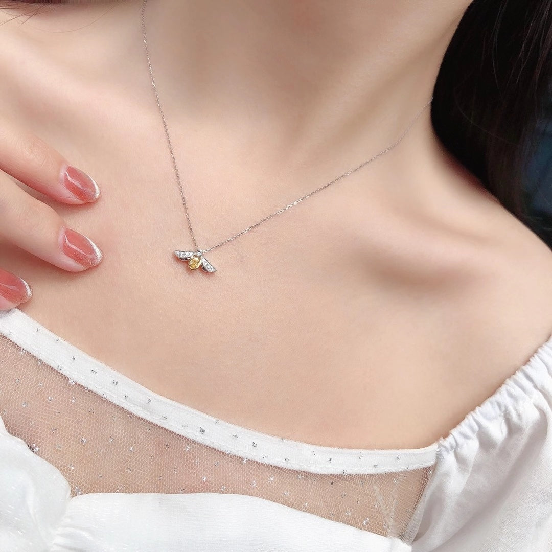 Sparkling Yellow Diamond Bee Pendant Jewelry - Yellow Diamond Pendant