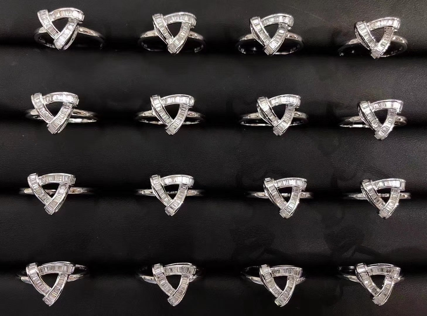 Triangle Shape T-Square Ring - Premium Jewelry Collection - White Diamond Ring