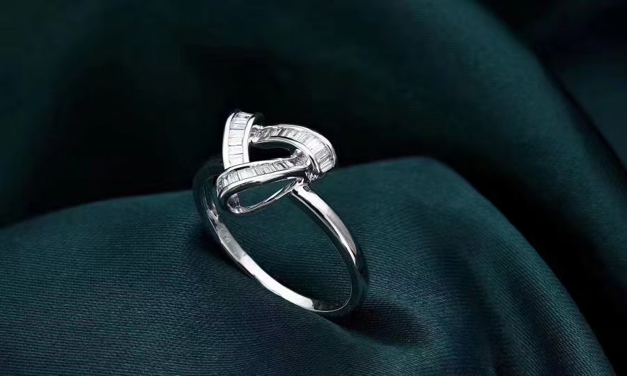 Triangle Shape T-Square Ring - Premium Jewelry Collection - White Diamond Ring