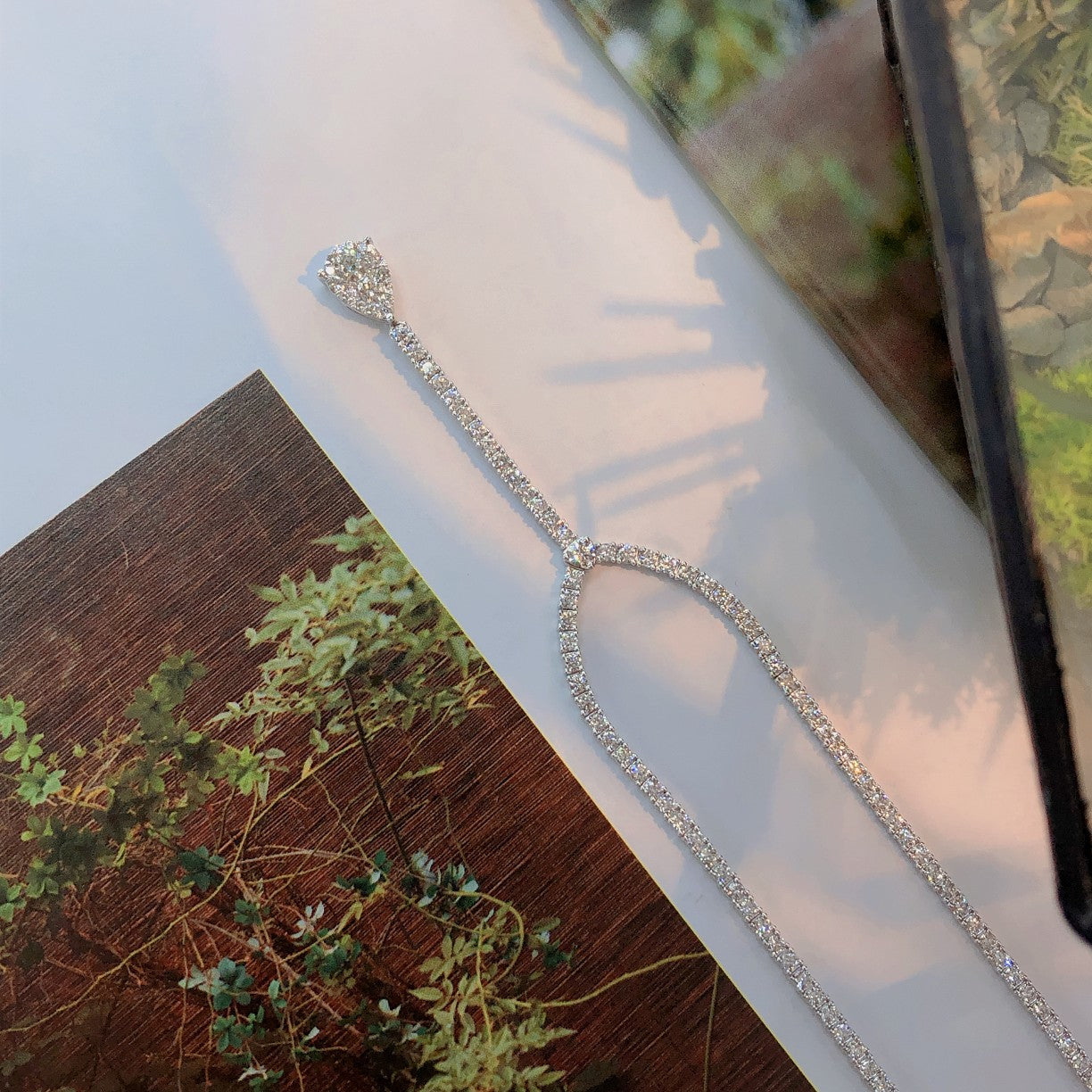 Waterdrop Round Diamond Pendant Necklace - Premium Jewelry - Universal Chain