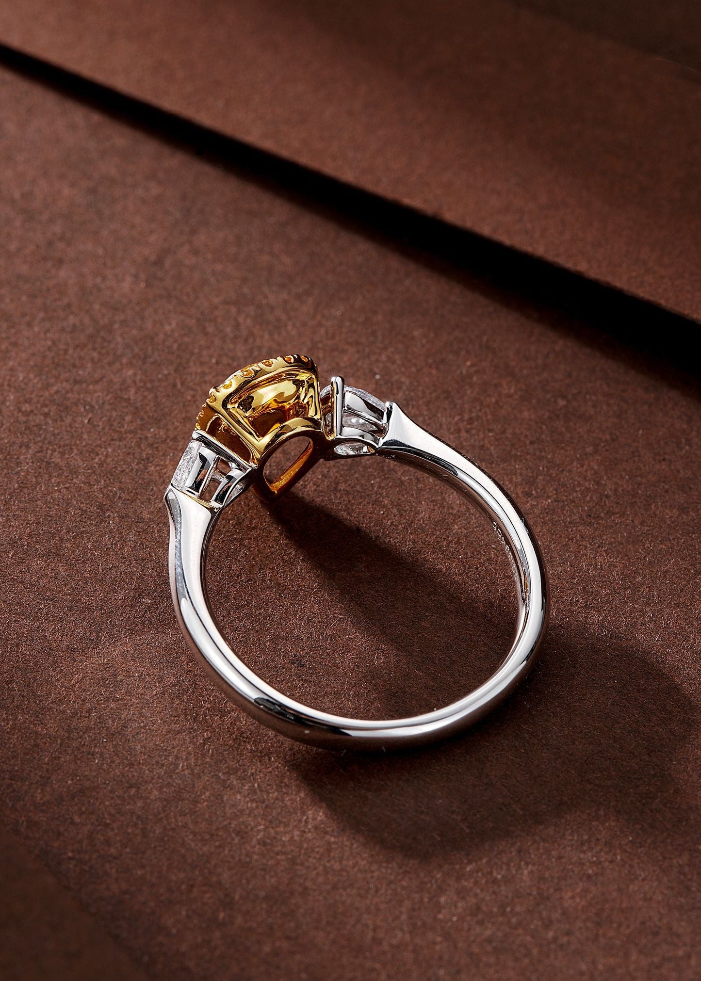 Yellow Diamond Three-Drop Ring - Luxurious Jewelry Piece - Yellow Diamond Ring