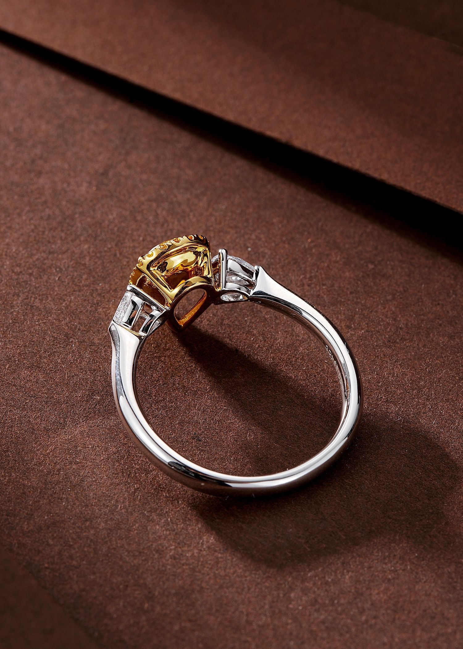Yellow Diamond Three-Drop Ring - Luxurious Jewelry Piece - Yellow Diamond Ring