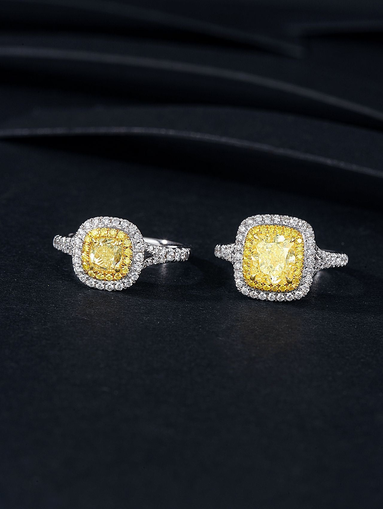 Yellow Diamond Y-Arm Ring - Fine Jewelry Piece - Yellow Diamond Ring